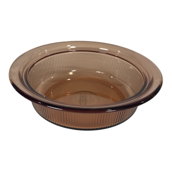 Corning Ware Vision Amber V-32-B Ribbed 1.5 Qt Round Casserole Dish - No Lid - Picture 4 of 7